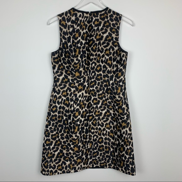 JCREW Leopard Print Sleeveless A-line Dress Size 2 - Picture 10 of 13